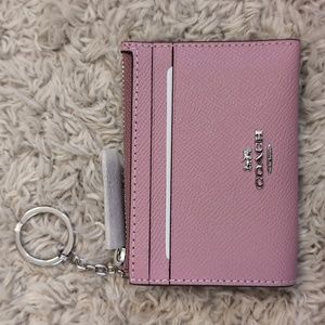 💕NWT💕Coach Mini Skinny ID Case - Tulip/Silver